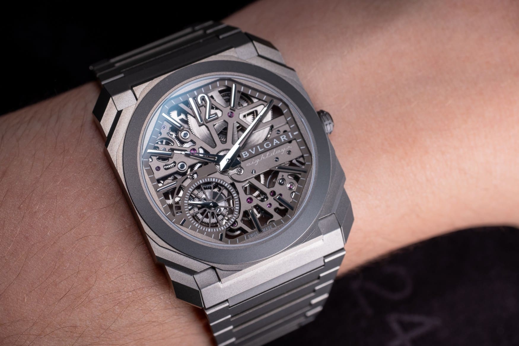 bulgari octo finissimo skeleton eight days titanium wrist