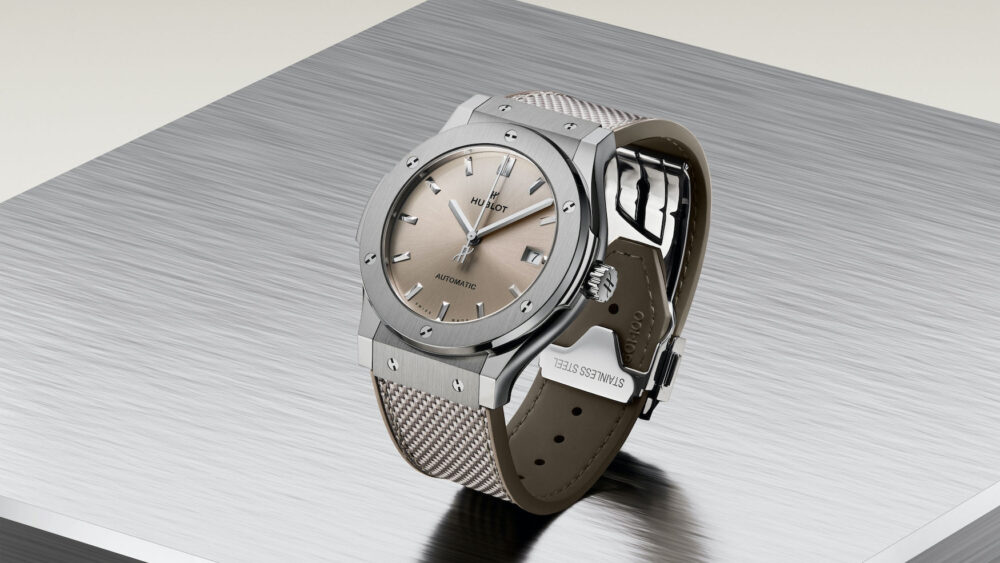 The new Hublot Classic Fusion Essential Taupe is a stylish, minimalist online exclusive