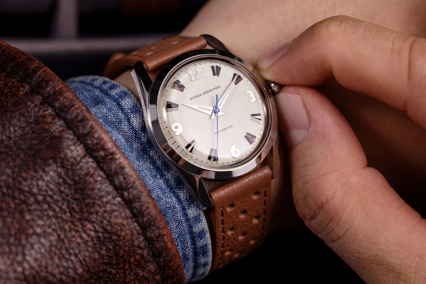 Nivada Grenchen Antarctic 35 mm Eggshell White Luminova