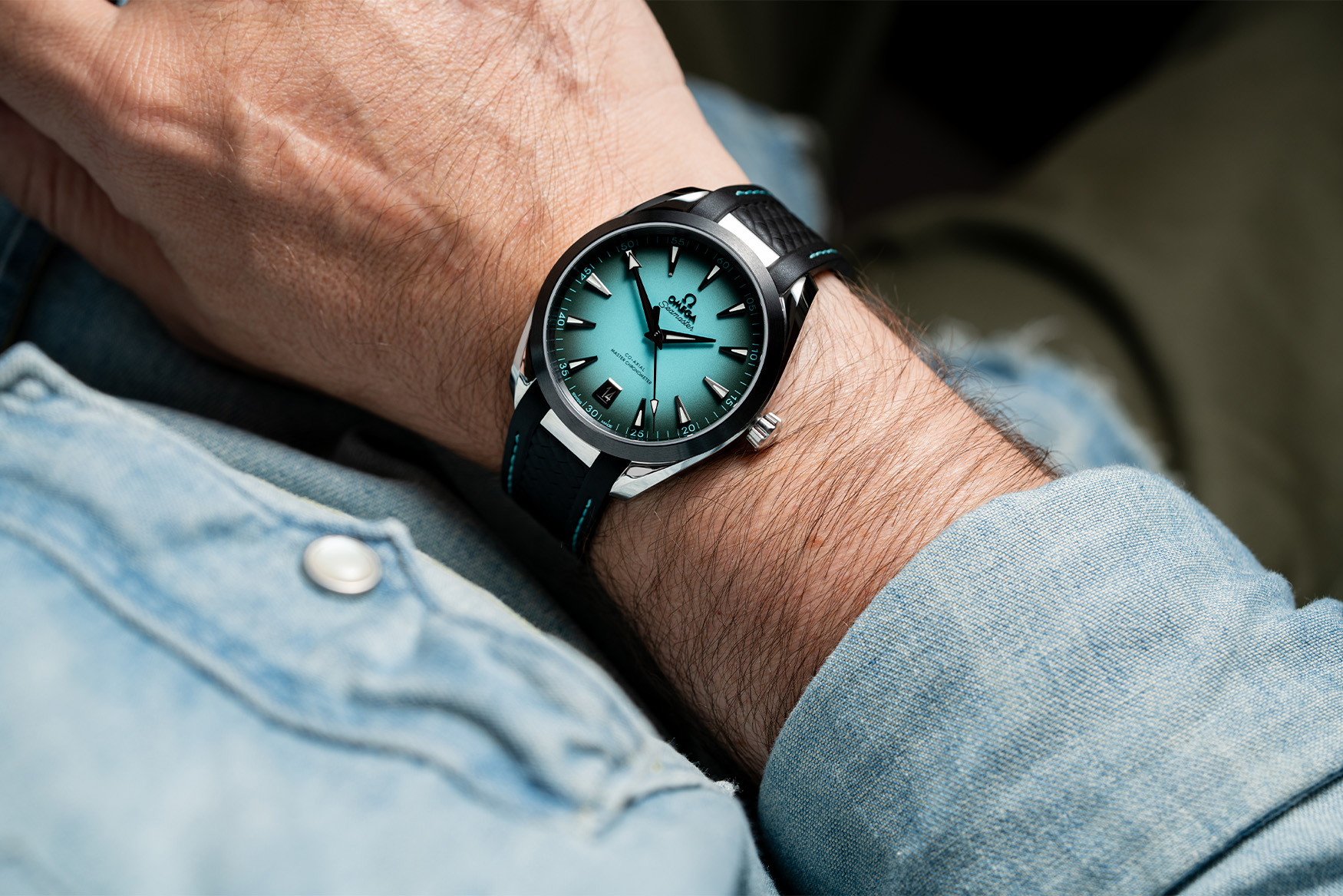 omega aqua terra turqouise 41mm wristshot