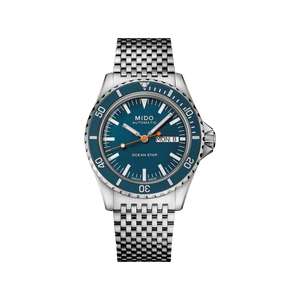 Mido Ocean Star Tribute - Stainless Steel - interchangeable Stainless Steel Strap and Blue Fabric Strap